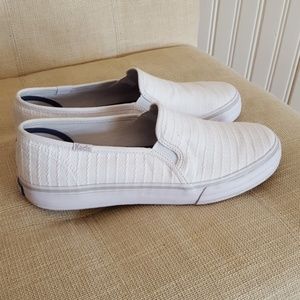 Shoes keds white slip on summer canvas